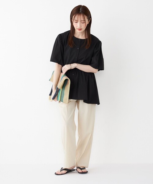 SHIPS Colors(シップス カラーズ)の「SHIPS Colors:〈接触冷感・UVカット・撥水〉マルチファンクション 羽織 シャツ◇(シャツ/ブラウス・レディース・ブラック/ブルー/ベージュ・ONE SIZE)」の21枚目の写真