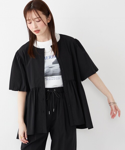 SHIPS Colors(シップス カラーズ)の「SHIPS Colors:〈接触冷感・UVカット・撥水〉マルチファンクション 羽織 シャツ◇(シャツ/ブラウス・レディース・ブラック/ブルー/ベージュ・ONE SIZE)」の19枚目の写真