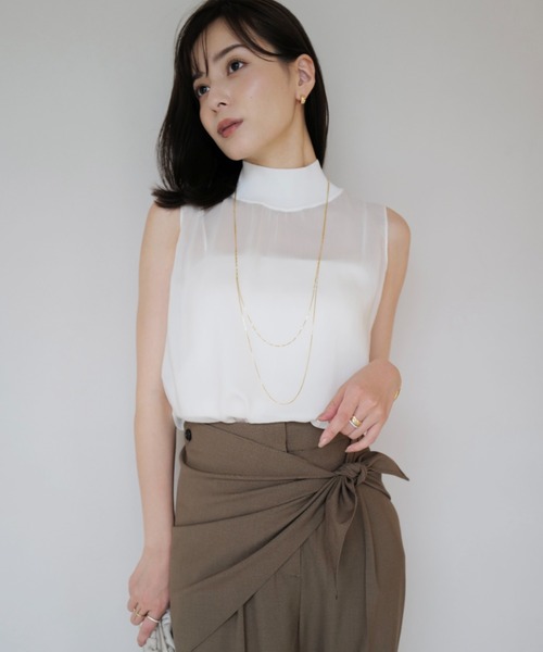 【新品未使用】AGNONAアニオナ 定価12万円 リネンシャツブラウス ベージュ バックプリントシャツ（シャツ/ブラウス）｜ANIECA（アニーカ