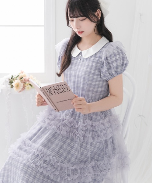 DearMyLoveRose（ディアマイラブローズ）の「チュールドッキングフリルワンピース【大きいサイズ有り】（ワンピース・レディース・ブラック系その他/ブラック×ブラック/ベビーピンク/ブラック/ピンク系その他/ブルーグレー・MEDIUM/LARGE/LL/3L）」の19枚目の写真