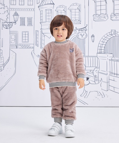 combimini(コンビミニ)の「ふわふわボア裾リブパンツ(ワオキツネザル)(その他パンツ・キッズ・ライトベージュ/スモークピンク/ネイビー・80/90/100/110/120)」の4枚目の写真