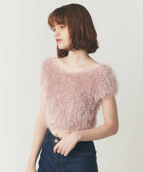 DEICY（デイシー）の「ラメシャギーショートニット（ニット/セーター・レディース・ベビーピンク/アイボリー/ピンク・FREE）」の17枚目の写真