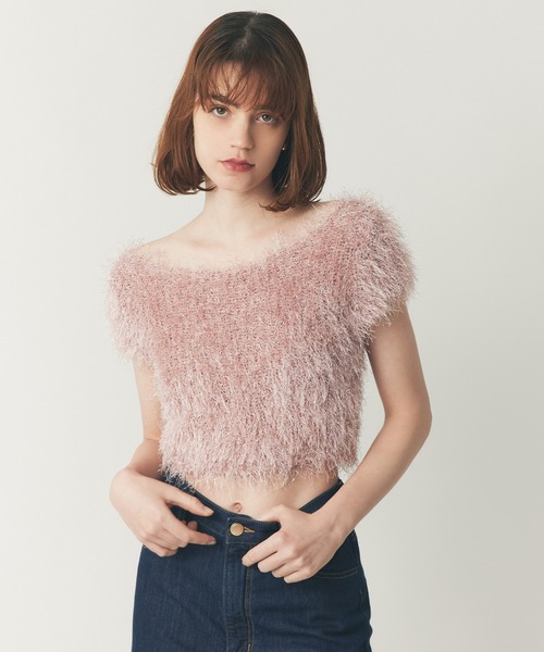 DEICY（デイシー）の「ラメシャギーショートニット（ニット/セーター・レディース・ベビーピンク/アイボリー/ピンク・FREE）」の16枚目の写真