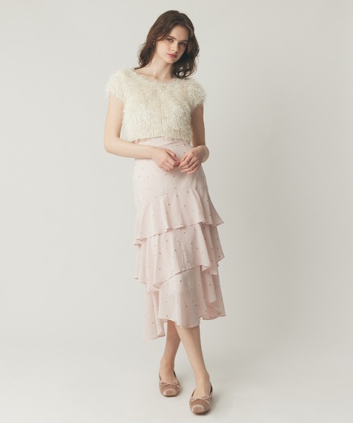 DEICY（デイシー）の「ラメシャギーショートニット（ニット/セーター・レディース・ベビーピンク/アイボリー/ピンク・FREE）」の5枚目の写真