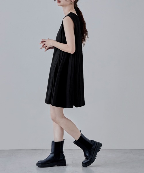 sheller ノースリーブ ブラック フレアチュニック sheller ノースリーブ ブラック フレアチュニック