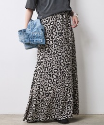 CHIC STYLE | レオパード柄ナローマキシスカート＜大きいサイズ有＞シックスタイル(スカート)