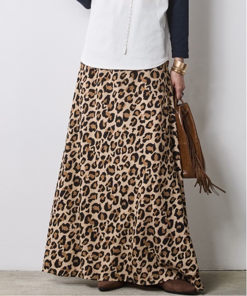 CHIC STYLE（シックスタイル）の「レオパード柄ナローマキシスカート＜大きいサイズ有＞シックスタイル（スカート・レディース・グレー系/ブラウン系・5L/4L/3L/LL/L/M）」の13枚目の写真