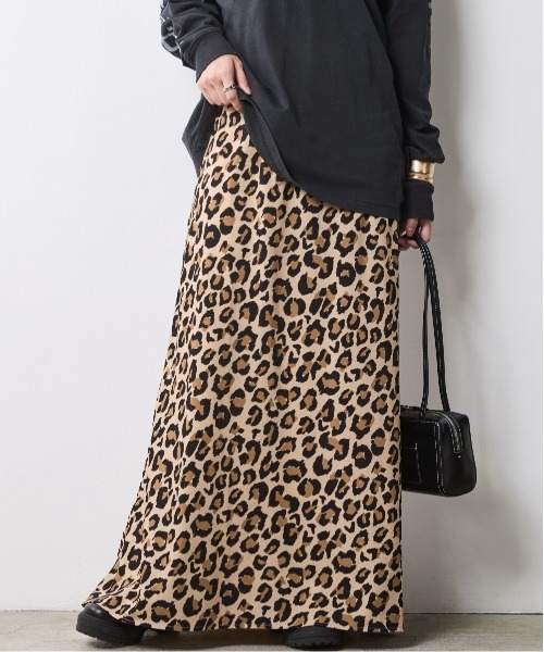 CHIC STYLE（シックスタイル）の「レオパード柄ナローマキシスカート＜大きいサイズ有＞シックスタイル（スカート・レディース・グレー系/ブラウン系・5L/4L/3L/LL/L/M）」の14枚目の写真