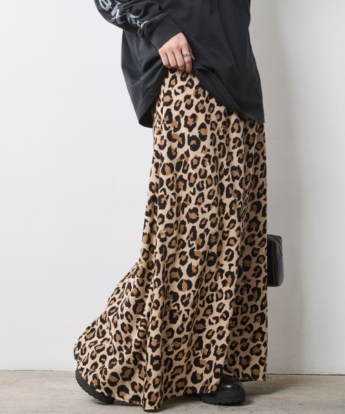 CHIC STYLE（シックスタイル）の「レオパード柄ナローマキシスカート＜大きいサイズ有＞シックスタイル（スカート・レディース・グレー系/ブラウン系・5L/4L/3L/LL/L/M）」の16枚目の写真