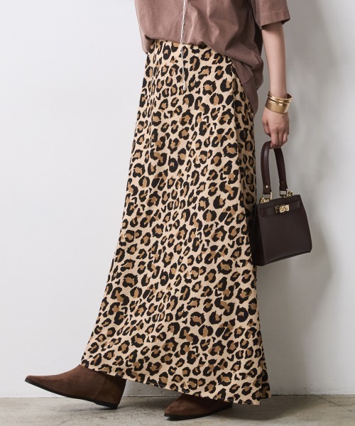 CHIC STYLE（シックスタイル）の「レオパード柄ナローマキシスカート＜大きいサイズ有＞シックスタイル（スカート・レディース・グレー系/ブラウン系・5L/4L/3L/LL/L/M）」の18枚目の写真