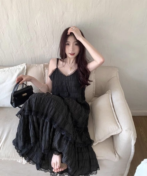 urge：（アージコロン ）の「【URGE：】フリル デザイン ワンピース（ワンピース・レディース・ホワイト/ブラック・SMALL/MEDIUM/LARGE/X-LARGE）」の9枚目の写真
