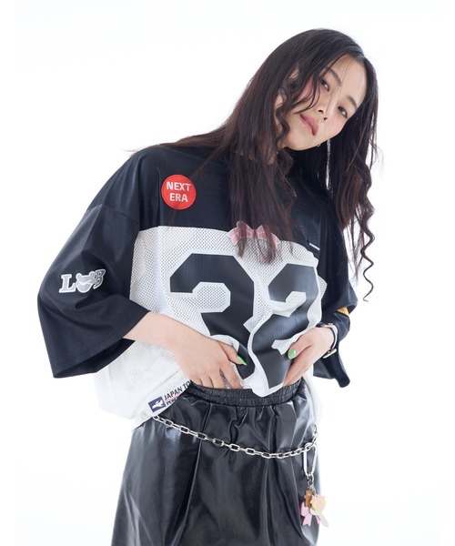 Little sunny bite(リトルサニーバイト)の「【8】【it】【little sunny bite】sporty mesh big tee(Tシャツ/カットソー・レディース・ブラック/ピンク/ホワイト・MEDIUM/SMALL)」の1枚目の写真