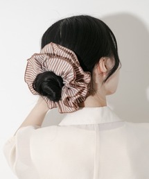 SMELLY | ストライプボリュームシュシュ(ヘアゴム)