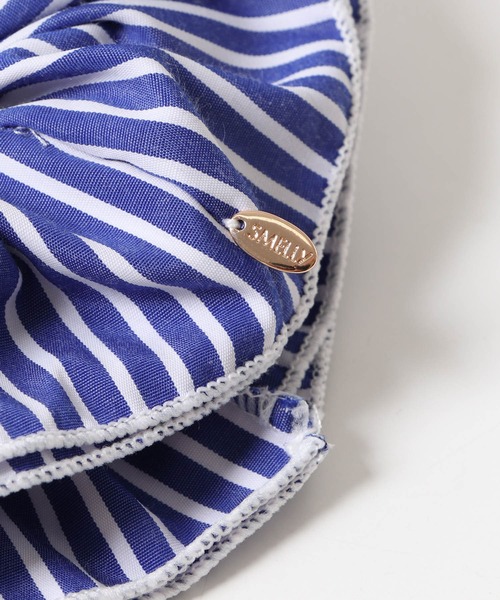 SMELLY（スメリー）の「ストライプボリュームシュシュ（ヘアゴム・レディース・ブラウン/ブルー・-）」の10枚目の写真