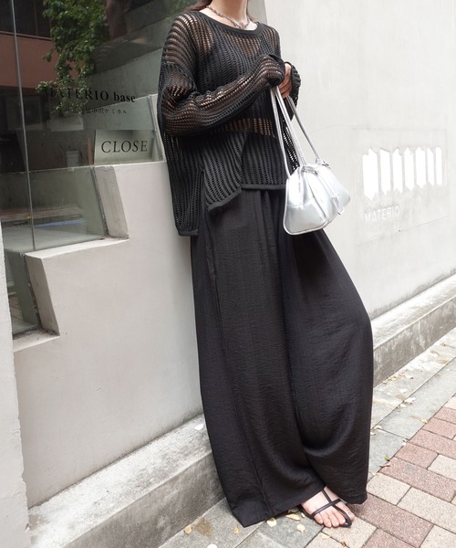 CORNERS（コーナーズ）の「リネンライクイージーパンツ（その他パンツ・レディース・ベージュ/アイボリー/ブラック・M）」の9枚目の写真