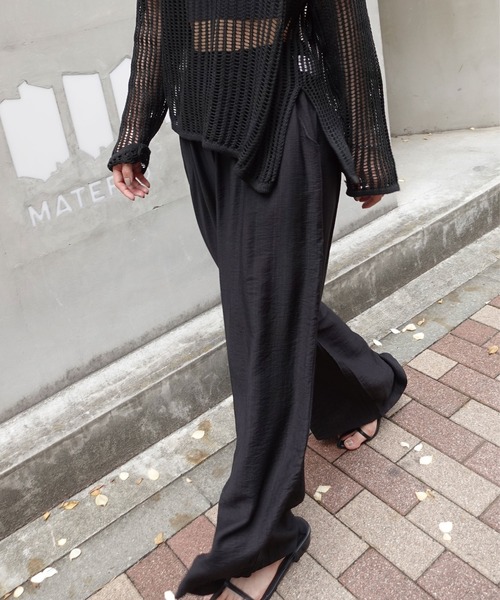 CORNERS（コーナーズ）の「リネンライクイージーパンツ（その他パンツ・レディース・ベージュ/アイボリー/ブラック・M）」の8枚目の写真