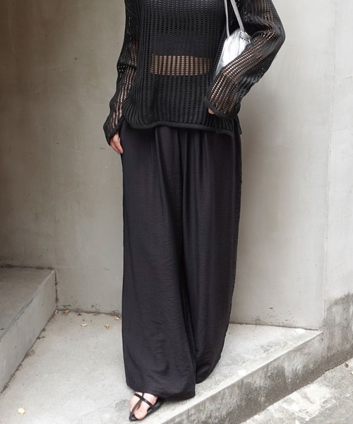 CORNERS（コーナーズ）の「リネンライクイージーパンツ（その他パンツ・レディース・ベージュ/アイボリー/ブラック・M）」の6枚目の写真