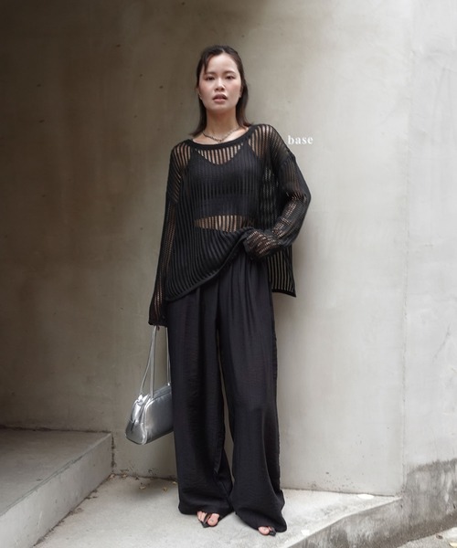 CORNERS（コーナーズ）の「リネンライクイージーパンツ（その他パンツ・レディース・ベージュ/アイボリー/ブラック・M）」の4枚目の写真