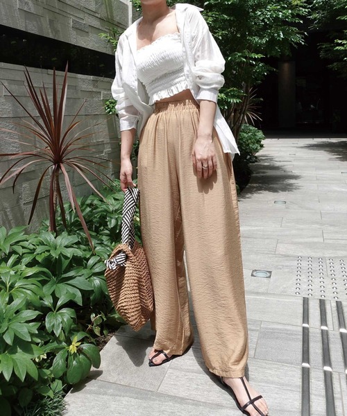 CORNERS（コーナーズ）の「リネンライクイージーパンツ（その他パンツ・レディース・ベージュ/アイボリー/ブラック・M）」の22枚目の写真