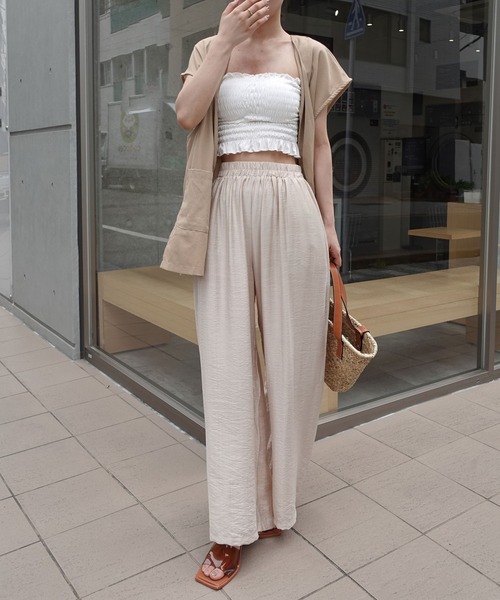 CORNERS（コーナーズ）の「リネンライクイージーパンツ（その他パンツ・レディース・ベージュ/アイボリー/ブラック・M）」の16枚目の写真