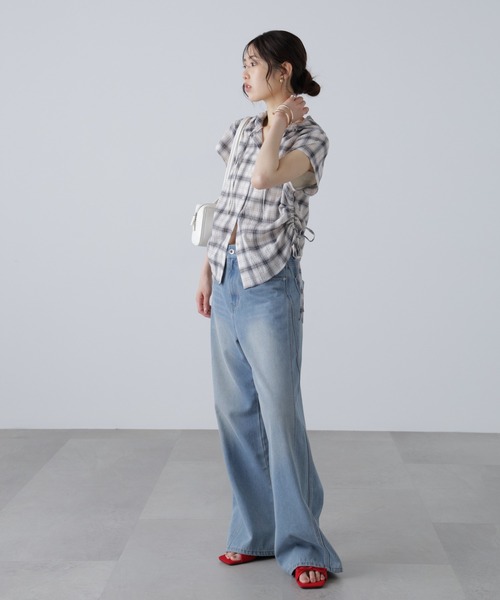 FREE'S MART(フリーズマート)の「チェック柄フードキャップスリーブシャツ(シャツ/ブラウス・レディース・ベージュ系その他/ダークネイビー・FREE)」の20枚目の写真