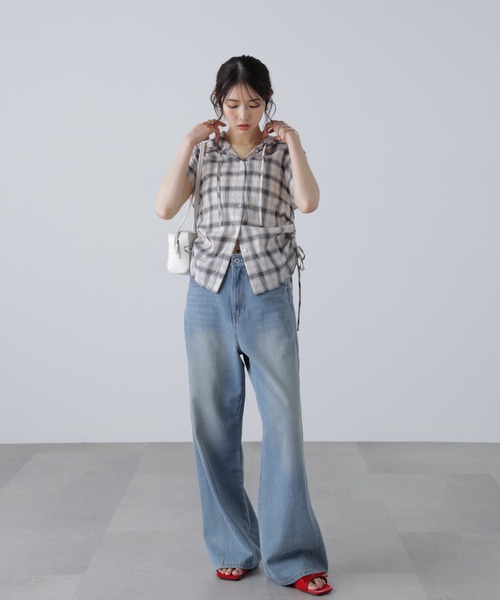 FREE'S MART(フリーズマート)の「チェック柄フードキャップスリーブシャツ(シャツ/ブラウス・レディース・ベージュ系その他/ダークネイビー・FREE)」の21枚目の写真