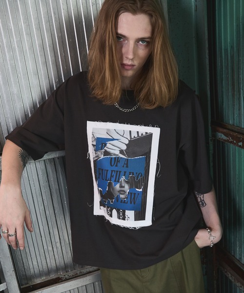 ANEDIST（アンディスト）の「グラフィックプリントTシャツ（Tシャツ/カットソー・メンズ・チャコールグレー/ブラック/ホワイト・L/M）」の9枚目の写真