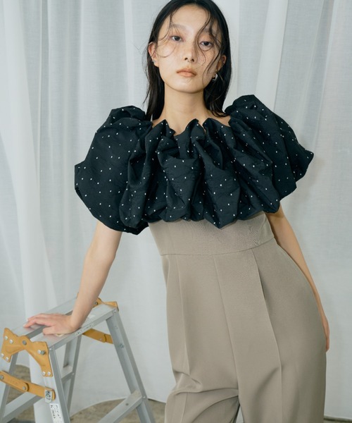 ANDRESD ボリューム袖 トップス DONOBAN チュニック 「ANDRESD」decorative tulle tops チュール