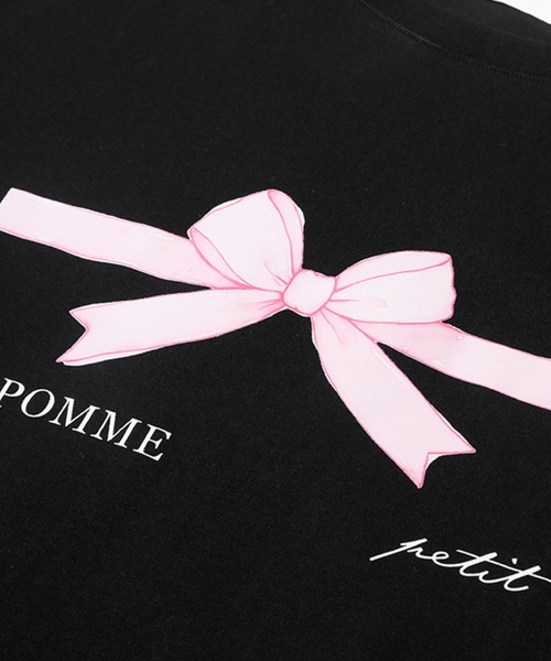 LA POMME petit(ラポミ・プチ)の「PETIT Bow Silhouette T(Tシャツ/カットソー・レディース・ブラック/ホワイト・SMALL/MEDIUM/LARGE)」の6枚目の写真