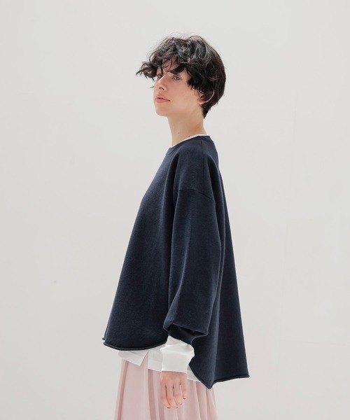 DRESSLAVE（ドレスレイブ）の「cotton cashmere sweatshirt(コットンカシミヤスウェット)（スウェット・レディース・ホワイト/ネイビー・38）」の2枚目の写真