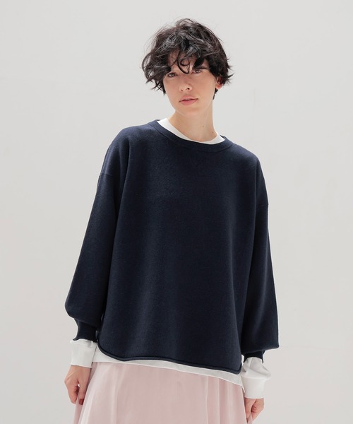 DRESSLAVE（ドレスレイブ）の「cotton cashmere sweatshirt(コットンカシミヤスウェット)（スウェット・レディース・ホワイト/ネイビー・38）」の3枚目の写真