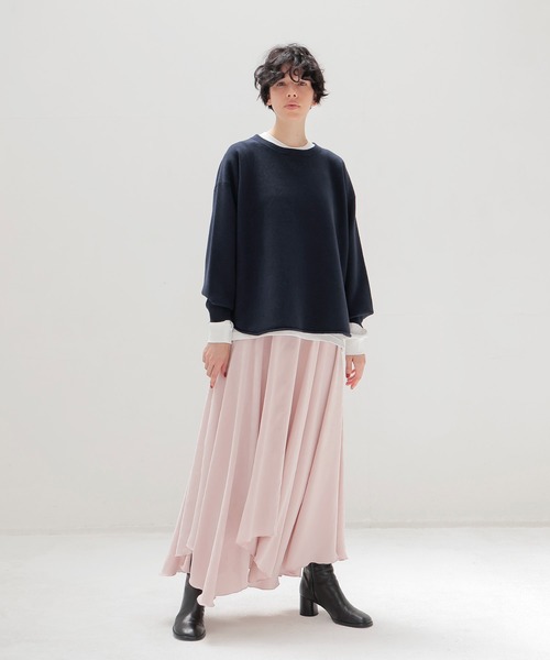 DRESSLAVE（ドレスレイブ）の「cotton cashmere sweatshirt(コットンカシミヤスウェット)（スウェット・レディース・ホワイト/ネイビー・38）」の8枚目の写真