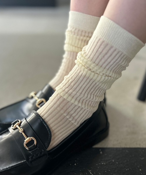 Kotoe（コトエ）の「シンプルシアーリブソックス（ソックス/靴下・レディース・ピンク/ホワイト/イエロー/ブラック/グレー・FREE）」の10枚目の写真