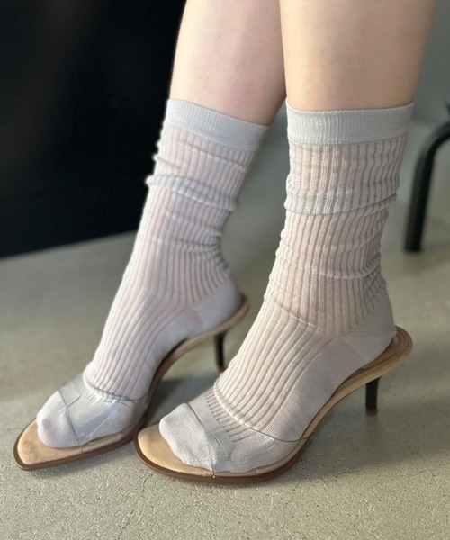 Kotoe（コトエ）の「シンプルシアーリブソックス（ソックス/靴下・レディース・ピンク/ホワイト/イエロー/ブラック/グレー・FREE）」の22枚目の写真
