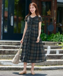 BLUE LABELチェック柄フード付きワンピース美品 BLUE LABELチェック柄フード付きワンピース美品