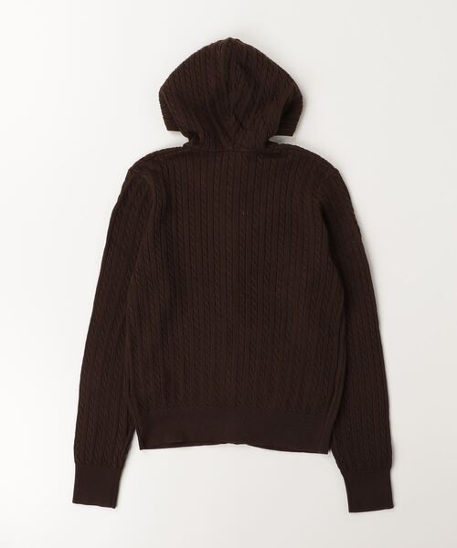 POLO RALPH LAUREN CHILDRENSWEAR(ポロ ラルフ ローレン チルドレンズウェア)の「ミニケーブル コットン フルジップ フーディ(ニット/セーター・キッズ・ブラウン・XL/L/M/S)」の2枚目の写真