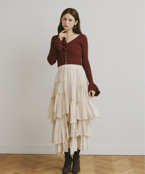 Olu.（オルドット）の「パールショート丈カーディガン（カーディガン/ボレロ・レディース・ボルドー/ブラック/グレー/ベージュ・FREE）」の8枚目の写真