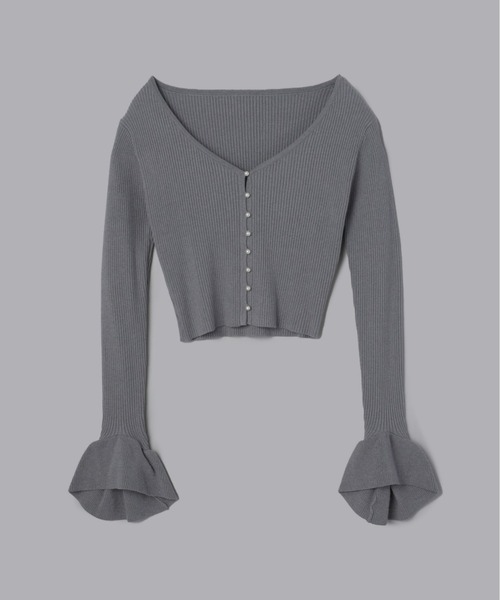 Olu.（オルドット）の「パールショート丈カーディガン（カーディガン/ボレロ・レディース・ボルドー/ブラック/グレー/ベージュ・FREE）」の14枚目の写真