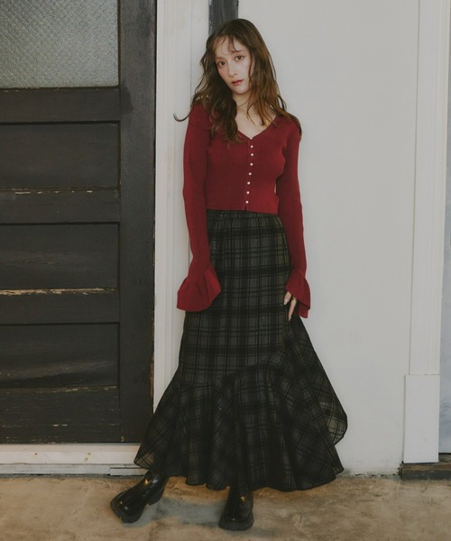 Olu.（オルドット）の「パールショート丈カーディガン（カーディガン/ボレロ・レディース・ボルドー/ブラック/グレー/ベージュ・FREE）」の21枚目の写真