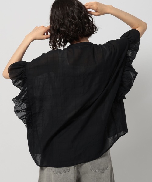 niko and...（ニコアンド）の「袖フリルチェックブラウス（シャツ/ブラウス・レディース・オレンジ/ブラック/ブルー/イエロー・FREE）」の18枚目の写真