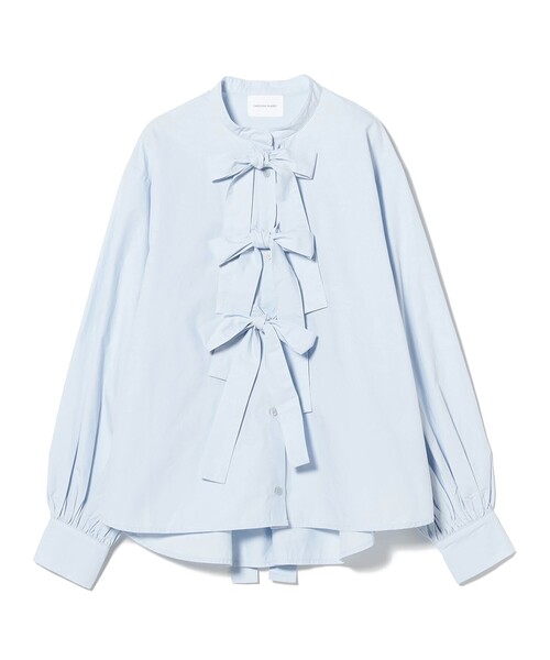 CAROLINA GLASER（カロリナ グレイサー）の「リボン コットン ブラウス（シャツ/ブラウス・レディース・ラベンダー/サックスブルー・ONE SIZE）」の4枚目の写真