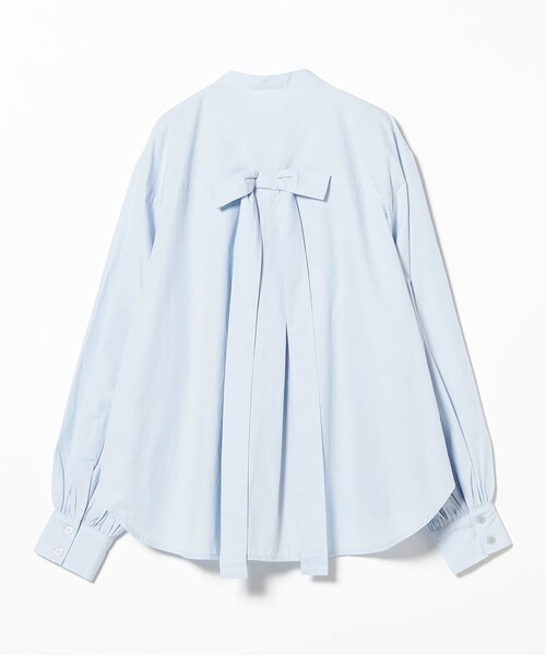 CAROLINA GLASER（カロリナ グレイサー）の「リボン コットン ブラウス（シャツ/ブラウス・レディース・ラベンダー/サックスブルー・ONE SIZE）」の7枚目の写真