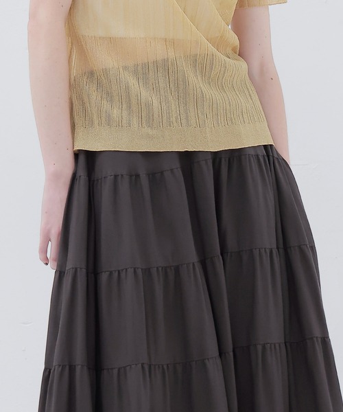 DRESSLAVE（ドレスレイブ）の「c/cu tiered skirt(コットンキュプラティアードスカート)（スカート・レディース・ブラウン/ライトグリーン・38）」の5枚目の写真
