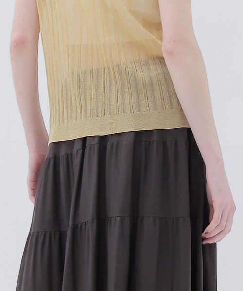DRESSLAVE（ドレスレイブ）の「c/cu tiered skirt(コットンキュプラティアードスカート)（スカート・レディース・ブラウン/ライトグリーン・38）」の6枚目の写真