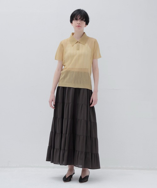 DRESSLAVE（ドレスレイブ）の「c/cu tiered skirt(コットンキュプラティアードスカート)（スカート・レディース・ブラウン/ライトグリーン・38）」の8枚目の写真