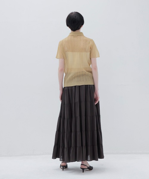 DRESSLAVE（ドレスレイブ）の「c/cu tiered skirt(コットンキュプラティアードスカート)（スカート・レディース・ブラウン/ライトグリーン・38）」の10枚目の写真