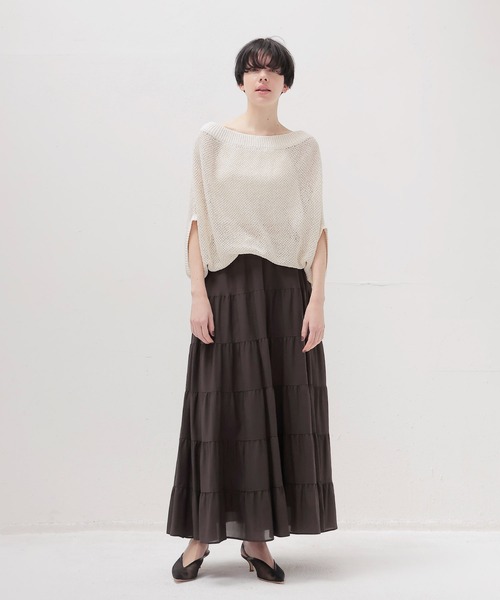 DRESSLAVE（ドレスレイブ）の「c/cu tiered skirt(コットンキュプラティアードスカート)（スカート・レディース・ブラウン/ライトグリーン・38）」の12枚目の写真