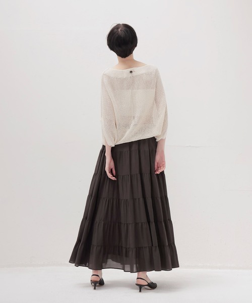 DRESSLAVE（ドレスレイブ）の「c/cu tiered skirt(コットンキュプラティアードスカート)（スカート・レディース・ブラウン/ライトグリーン・38）」の13枚目の写真