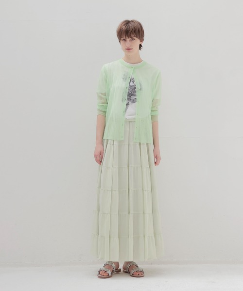 DRESSLAVE（ドレスレイブ）の「c/cu tiered skirt(コットンキュプラティアードスカート)（スカート・レディース・ブラウン/ライトグリーン・38）」の15枚目の写真