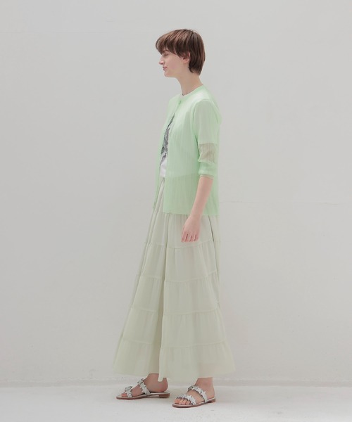 DRESSLAVE（ドレスレイブ）の「c/cu tiered skirt(コットンキュプラティアードスカート)（スカート・レディース・ブラウン/ライトグリーン・38）」の16枚目の写真